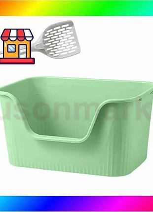 Bs туалет лоток для best mix кішок з лопаткою taotaopets 262207-40 green bas77/n