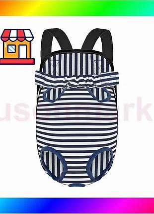 Bs рюкзак-кенгуру для животных best mix dt834 strip dark blue + white m bas77/n