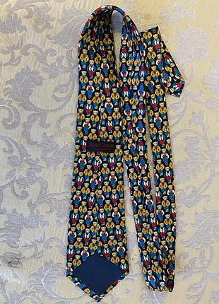 Вінтажна шовкова краватка rene chagal з ведмедями, hand made, ручна робота!
