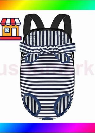 Bs рюкзак-кенгуру для животных best mix dt834 strip dark blue + white l bas77/n