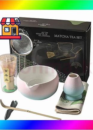 Bs набор mavanto 5654 best mix для приготовления чая матча 7 предметов blue + pink bas77/n