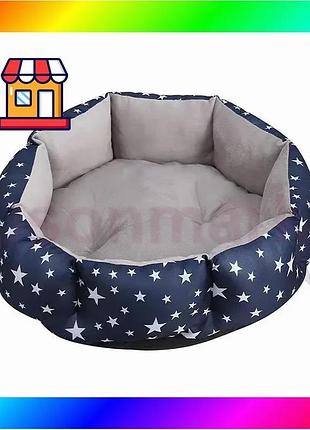 Bs лежак для котов best mix собак круглый sy-2022-1208 blue stars s 40*18 см bas77/n