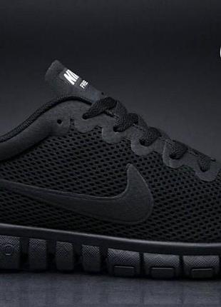 Кросівки чоловічі nike free run 3.0 all black