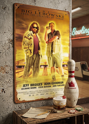 Металлическая табличка "большой лебовски" / the big lebowski (14х20см)