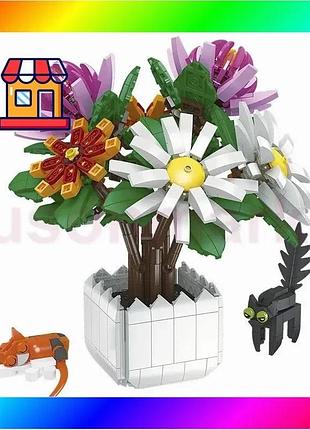 Bs 3d конструктор набор best mix строительных блоков jie-star 9036 chrysanthemum potted plants 900 дет bas77/n