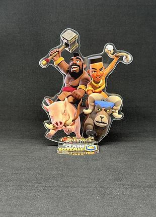 Акриловая коллекционная фигурка clash of clans, clash royale всадник на кабане и всадница на баране 15 cм