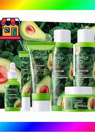 Bs набір з догляду best mix за обличчям bioaqua niacinome avocado elasticity moisturizing 6 в 1 bas77/n