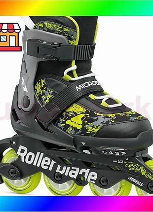 Bs раздвижные детские ролики best mix rollerblade microblade sl размер 28-32 черно-салатовые bas77/n