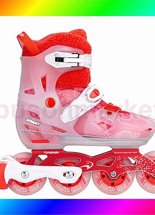 Bs детские ролики flying best mix eagle s8 pro sprout berry 27-31 bas77/n
