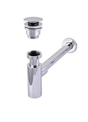 Сифон латунный с донным клапаном globus lux gsb-32-125-04a