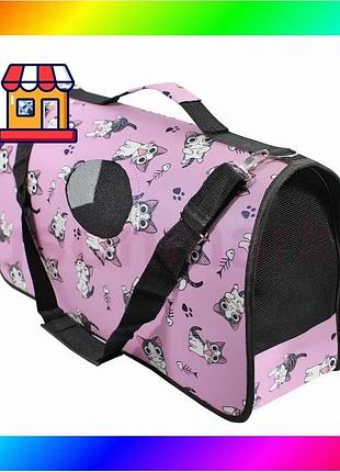 Bs сумка-переноска для кошек best mix taotaopets 243307 52*22*29 см cat pink bas77/n