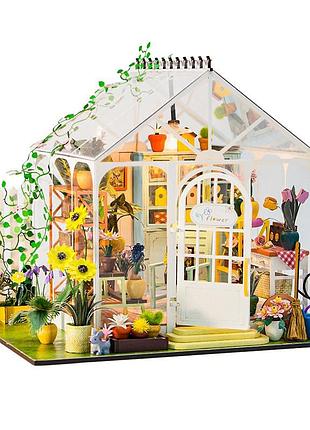 Румбокс 3d квіткова кімната теплиця сад sunshine greenhouse flower garden house diy dollhouse m-2421