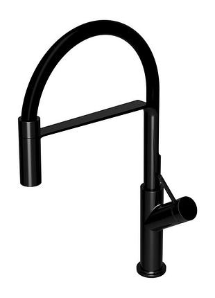 Смеситель для кухни с гибким изливом omnires vita black (vi6350blbl) черный