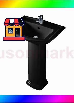 Bs раковина rak ceramics best mix washington комплект с ножкой 760x540x830мм черный bas77/n