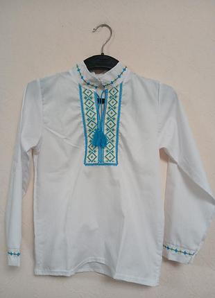 Вышиванка детская на мальчика,вышитая, хлопковая, новая.