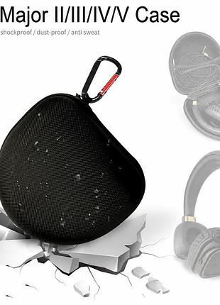 Чехол для наушников marshall major ii/iii/iv/v жесткий eva кейс органайзер черный 16.5×16×8 см