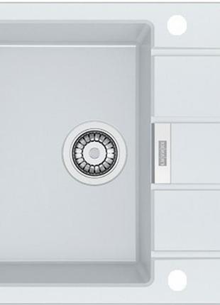 Кухонная мойка franke sirius 2.0 s2d 611-62 (143.0627.382) из тектонайта - врезная - оборотная - белый (2 отверстия)