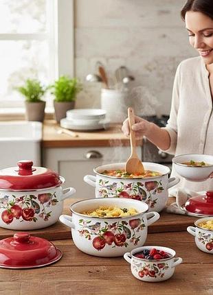 Кастрюли с крышками, красивый набор кастрюль с антипригарным покрытием, кастрюли из нержавейки tp-62