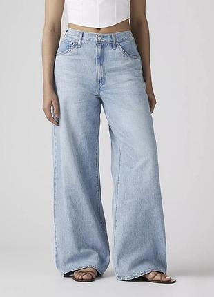 Оригинальный голубой джинсы палаццо клеш багги прямые levi's levis cinch baggy lightweight jeans