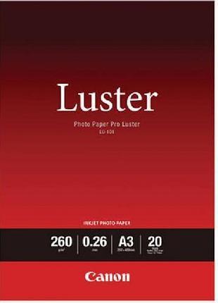 Бумага canon a3 luster photo paper pro lu-101, 20 л.