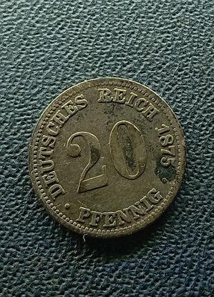 20 пфеннигов 1875 германия серебро