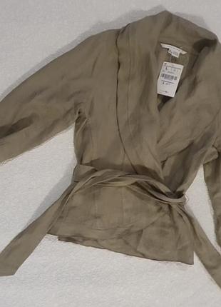 Натуральний льняний жакет zara,розмір l,
