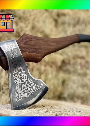 Bs топор ручной работы best mix с гравировкой руны сталь у8 gorillas bbq tr60 bas77/n