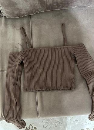 Короткий топ вʼязаний zara