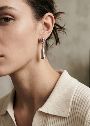 Серьги минималистичные подвески капли нержавеющая сталь stainless steel