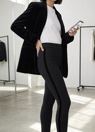 Легінси  з велюровою смугою з боків, zara  36/s оригінал