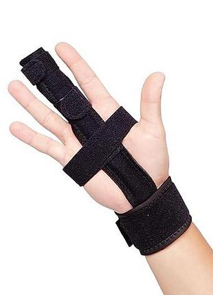 Шина-фіксатор для пальця braceup b493 — подовжений ортез (black)