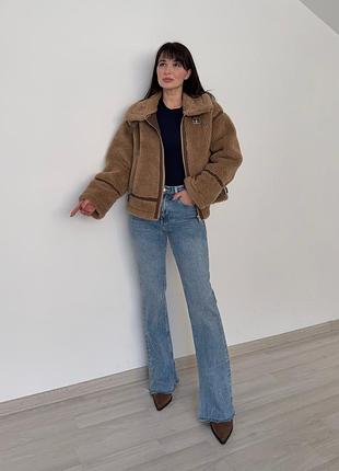 Стильняная дубленка pull &amp; bear 2