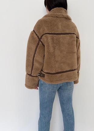 Стильняная дубленка pull &amp; bear 4