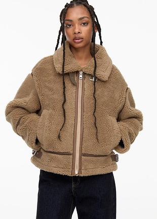 Стильняная дубленка pull &amp; bear 6