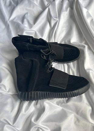Adidas yeezy boost 750 triple black чоловічі чорні високі кросівки