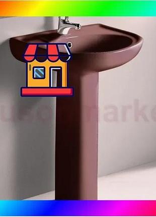 Bs комплект раковина + best mix ніжка rak ceramics cynthia wash basin (57 см) бордовий bas77/n