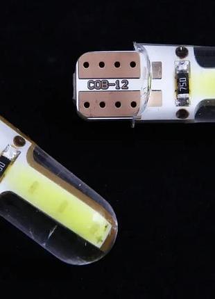 Лампа діодна 12в безцок. t10 2-cob-06 силікон "led" (2 шт.)