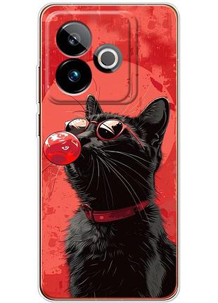 Чехол силиконовый с картинкой на realme gt 7 (стильный котик)