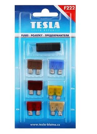 Запобіжники євро "tesla" 5-25а (6 шт. + пінцет)