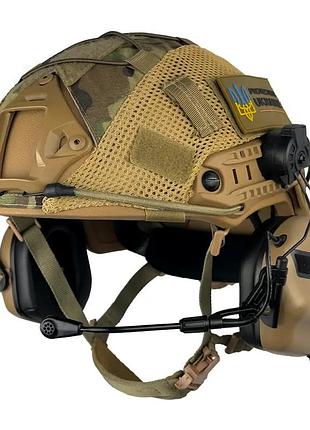 Комплект шолом fast team wendy helmet nij iiia + навушники earmor m32h mod3 + кавер (койот) розмір s