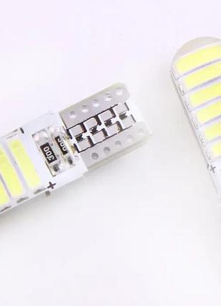 Лампа діодна 12в безцок. t10 12-smd 7014 силікон "led" (2 шт.)