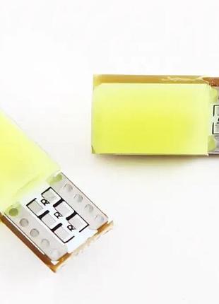 Лампа діодна 12в безцок. t10 12-cob скло "led" (2 шт.)