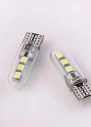 Лампа діодна 12в безцок. t10 6-smd 2835 скло "led" (2 шт.)