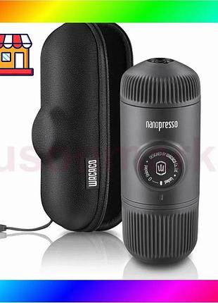 Bs эспрессо-кофеварка wacaco nanopresso best mix 18 бар 80мл с чехлом серый bas77/n