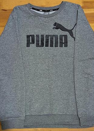Свитшот мужской, puma/пума оригинальный. серый, xl но маломерит на m/l, cotton.