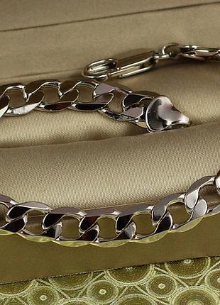 Браслет xuping jewelry панцирный 19,5 см 7,5 мм серебристый love-shopping