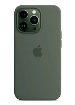 Силиконовый чехол full case для iphone 14 pro max защита от ударов цвет хаки противоударный