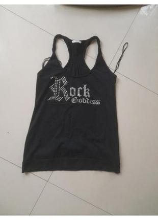 Майка винтаж rock godess e.p xs/s коттон