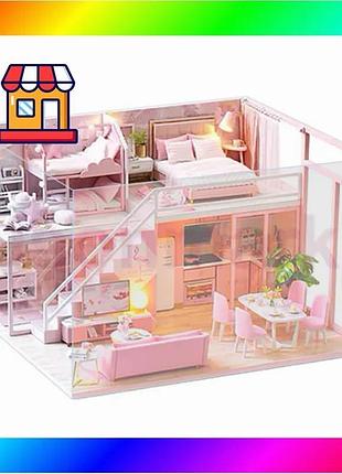 Bs ляльковий будинок конструктор best mix diy cute room l-027-bc pink house bas77/n