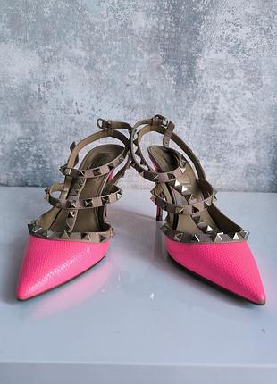 Туфли босоножки лодочки valentino, кожа